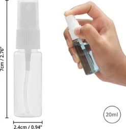 Belle Vous Mini 20ml Verstuiver Spray Flesjes (30 Pak) - Fijne Mist Spray Flesjes Met Doppen - Navulbaar Anti Lek Plastic Fles Voor Schoonmaken, Parfums, Essentiele Oliën – Reisformaat -Parfum Winkel 1176x1200 3