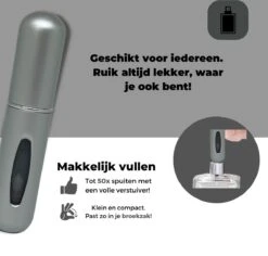 Cetins - Parfum Verstuiver Navulbaar - Mini Parfum Flesje - Reisflesje – Matt Grijs - -Parfum Winkel 1200x1146 6