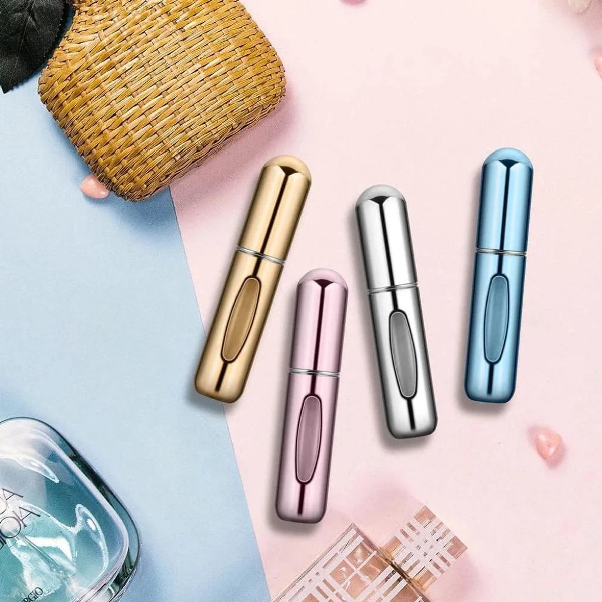 Lotis - Parfumverstuivers - Flesje Navulbaar - Metallic Roze 2-Pack 5 Lotis - Parfumverstuivers - Flesje Navulbaar - Metallic Roze 2-Pack - Afbeelding 3