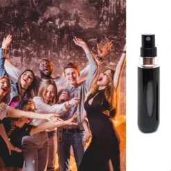 MaxedMore Navulbare Parfumverstuiver 5ml Zwart - 65 Keer Spraybare Parfum Verstuiver - Hervulbaar Tasverstuiver Voor Parfum - Meeneem Mini Geur Flesje Voor Op Reis - Lipstick Formaat Navulbaar Parfumflesje -Parfum Winkel 1200x1200 545