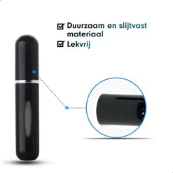 MaxedMore Navulbare Parfumverstuiver 5ml Zwart - 65 Keer Spraybare Parfum Verstuiver - Hervulbaar Tasverstuiver Voor Parfum - Meeneem Mini Geur Flesje Voor Op Reis - Lipstick Formaat Navulbaar Parfumflesje -Parfum Winkel 1200x1200 546