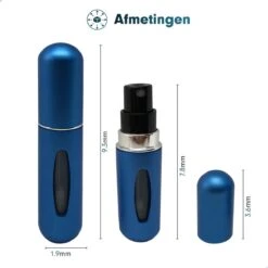 MaxedMore Navulbare Parfumverstuiver 5ml Blauw - 65 Keer Spraybare Parfum Verstuiver - Hervulbaar Tasverstuiver Voor Parfum - Meeneem Mini Geur Flesje Voor Op Reis - Lipstick Formaat Navulbaar Parfumflesje -Parfum Winkel 1200x1200 558