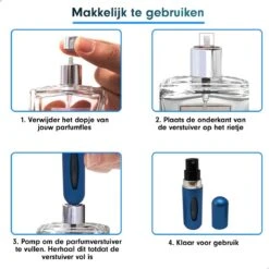 MaxedMore Navulbare Parfumverstuiver 5ml Blauw - 65 Keer Spraybare Parfum Verstuiver - Hervulbaar Tasverstuiver Voor Parfum - Meeneem Mini Geur Flesje Voor Op Reis - Lipstick Formaat Navulbaar Parfumflesje -Parfum Winkel 1200x1200 560