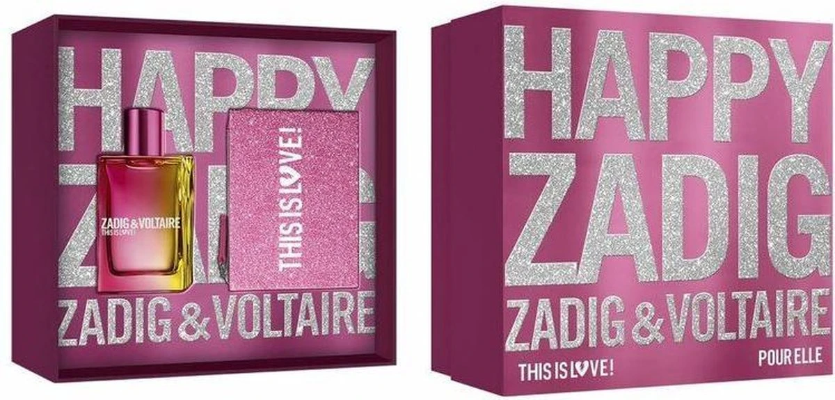 Zadig & Voltaire This Is Love! Giftset - 50 Ml Eau De Parfum + Toilettas - Geurengeschenkset 3 Zadig & Voltaire This Is Love! Giftset - 50 Ml Eau De Parfum + Toilettas - Geurengeschenkset