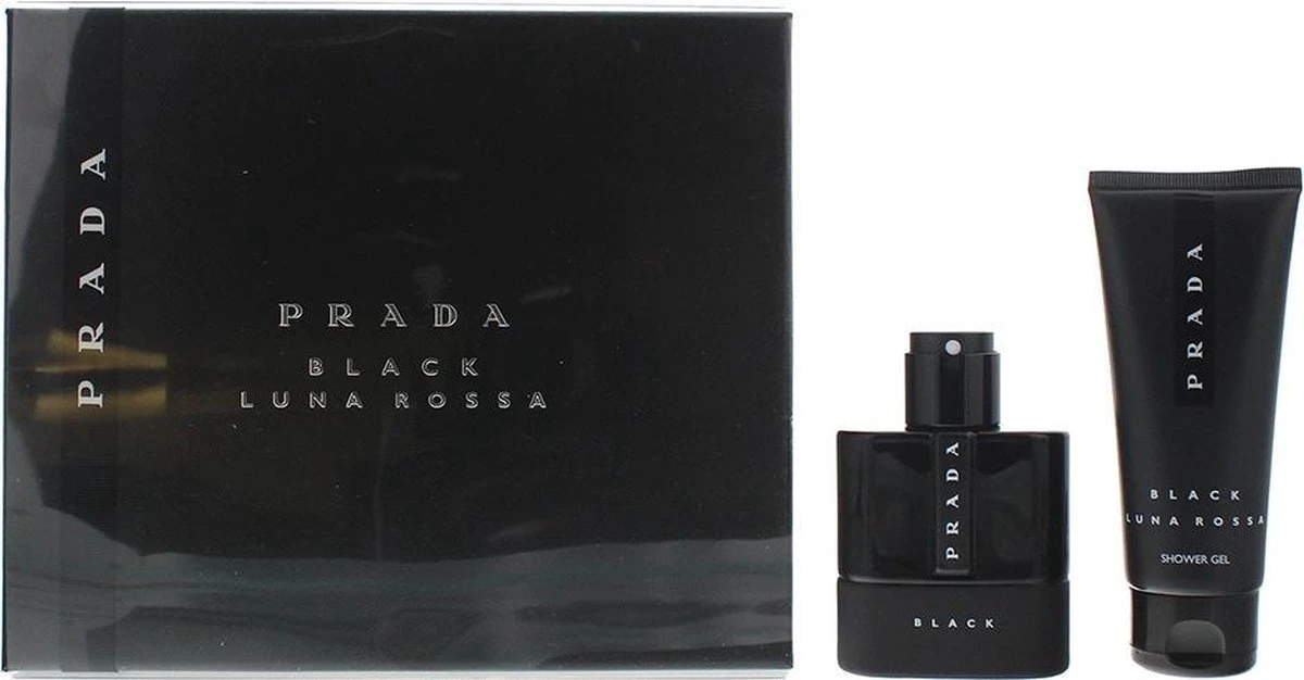 Prada Luna Rossa Black Giftset - 50 Ml Eau De Parfum Spray + 100 Ml Showergel - Cadeauset Voor Heren 3 Prada Luna Rossa Black Giftset - 50 Ml Eau De Parfum Spray + 100 Ml Showergel - Cadeauset Voor Heren