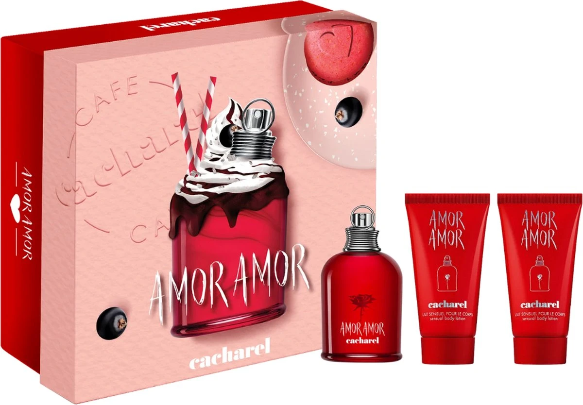 Cacharel Amor Amor 50 Ml Edt + Sensual Bodylotion 2x50 Ml 3 Cacharel Amor Amor 50 Ml Edt + Sensual Bodylotion 2x50 Ml