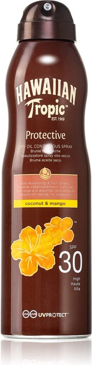 Zonnebrand Spray Hawaiian Tropic SPF 30 Kokosnoot Mango (180 Ml) 4 Zonnebrand Spray Hawaiian Tropic SPF 30 Kokosnoot Mango (180 Ml) - Afbeelding 2