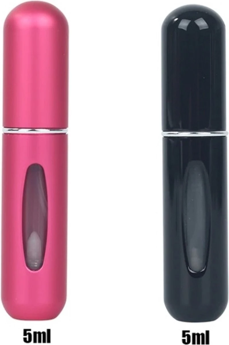 Merkloos Mini Hervulbare Parfum Fles – Spray – Draagbare Fles – Verstuiver Fles Reizen - 2pack Zwart En Roos 3 Merkloos Mini Hervulbare Parfum Fles – Spray – Draagbare Fles – Verstuiver Fles Reizen - 2pack Zwart En Roos