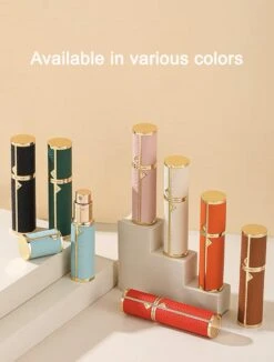 Hervulbare Parfumverstuiver-5ml-Mini Parfumverstuiver-Kleine Spuitfles Voor Parfum-Lege Parfumflesje Voor Op Reis Glasspray Draagbaar Parfumpakket Met Lederen Hoes - Mandarijn Groen -Parfum Winkel 908x1200 3